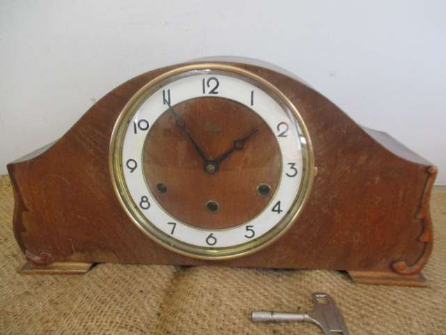 Rare Vintage Essa Mantle Clock With Original Winding Up Key           Made In Germany