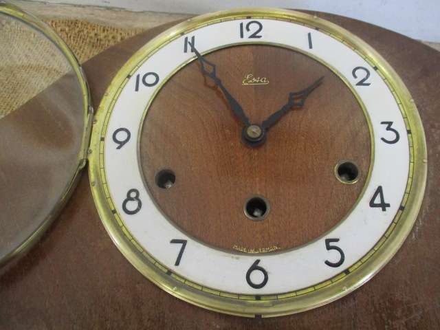Rare Vintage Essa Mantle Clock With Original Winding Up Key           Made In Germany