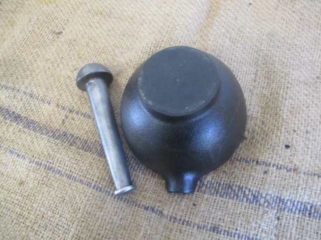 Lovely Large Cast Iron Mortar And Pestle