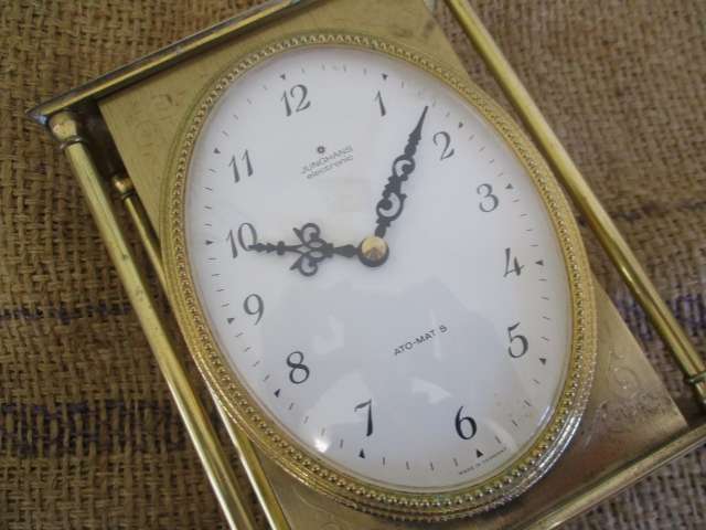 Two Gorgeous Vintage Brass Battery Operated Clocks : Swiza Quartz & Junghans Electronic ATO-MAT  S