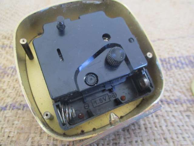 Two Gorgeous Vintage Brass Battery Operated Clocks : Swiza Quartz & Junghans Electronic ATO-MAT  S