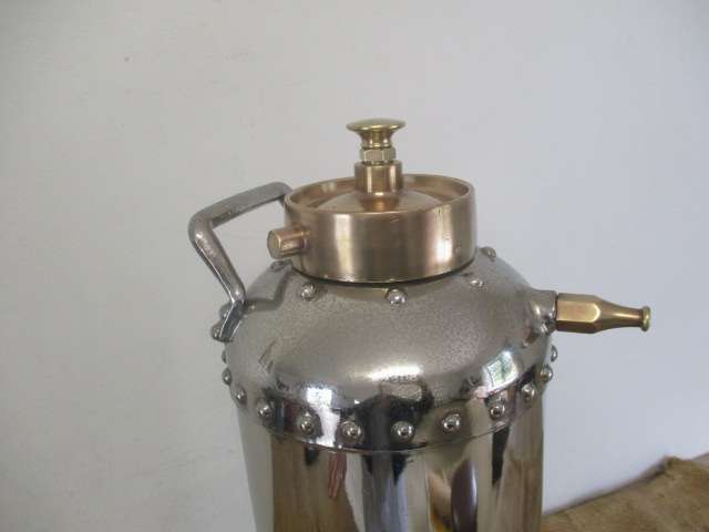 One Of A Kind And A Real Eye Catcher......This Unique Vintage Chrome Fire Extinguisher