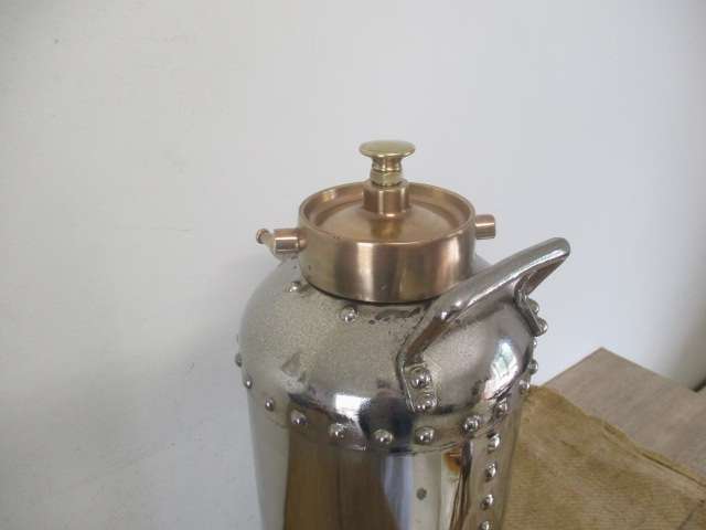 One Of A Kind And A Real Eye Catcher......This Unique Vintage Chrome Fire Extinguisher