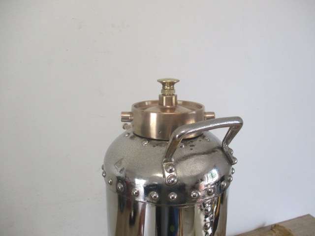 One Of A Kind And A Real Eye Catcher......This Unique Vintage Chrome Fire Extinguisher