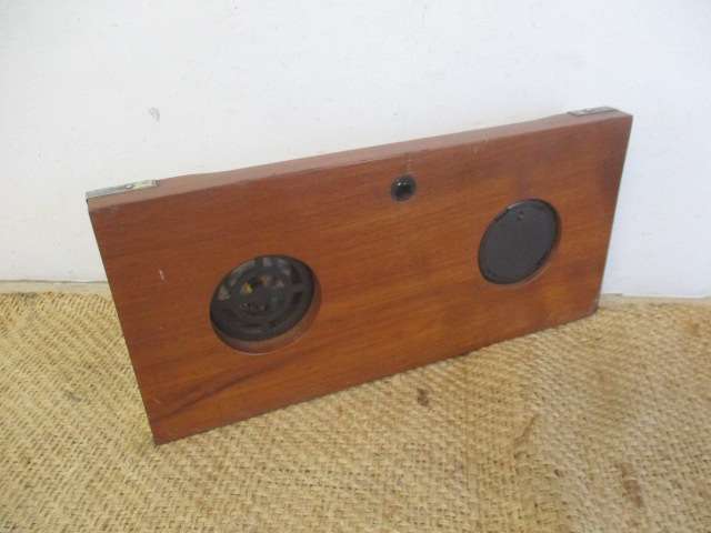 Lovely Vintage Barostar Brass Mini Porthole Weather Station On Wall Mount Wooden Base
