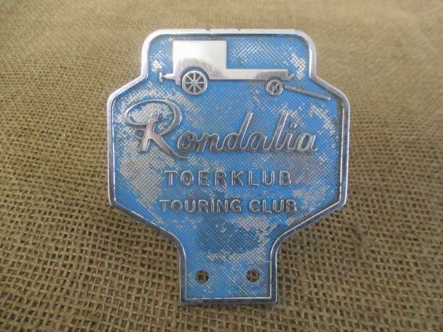 Nice Vintage Rondalia Toerklub - Touring Club Car Badge                       Approx 1950's