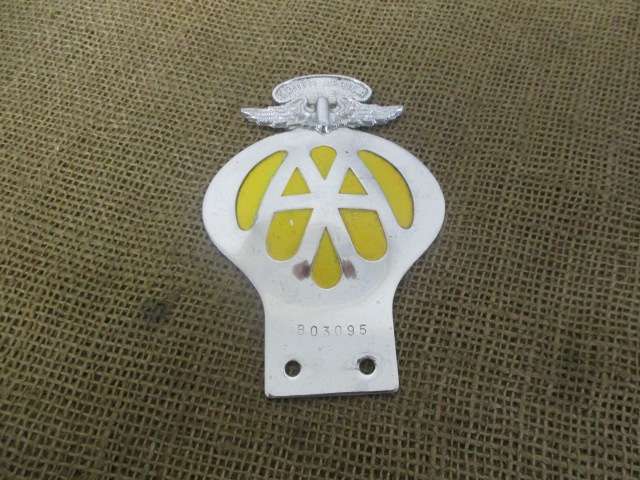 Vintage AA SouthAfrica/Suid Afrika No B 03095 Car Badge           Issued Approx Between 1930 - 1945