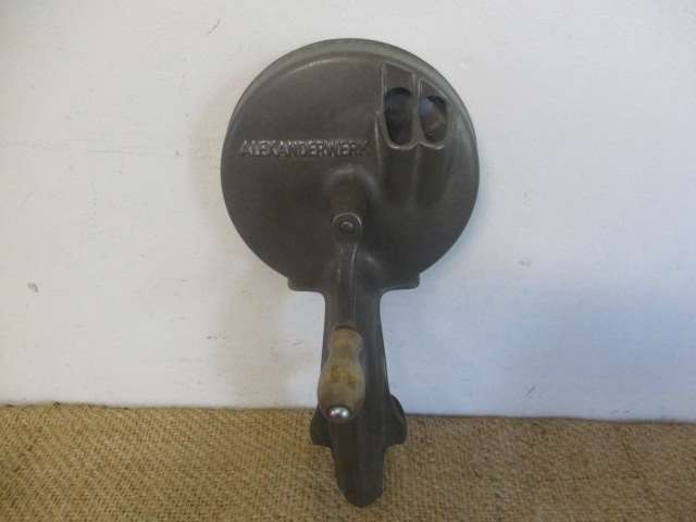 The Real McCoy.....This Rare Vintage Alexanderwerk Twin Feeder Cast Iron Table Mount Bean Slicer
