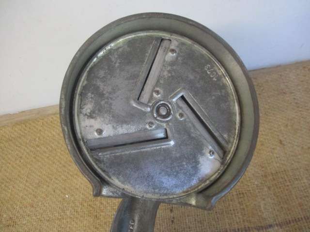 The Real McCoy.....This Rare Vintage Alexanderwerk Twin Feeder Cast Iron Table Mount Bean Slicer