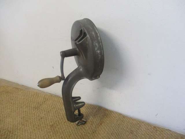 The Real McCoy.....This Rare Vintage Alexanderwerk Twin Feeder Cast Iron Table Mount Bean Slicer