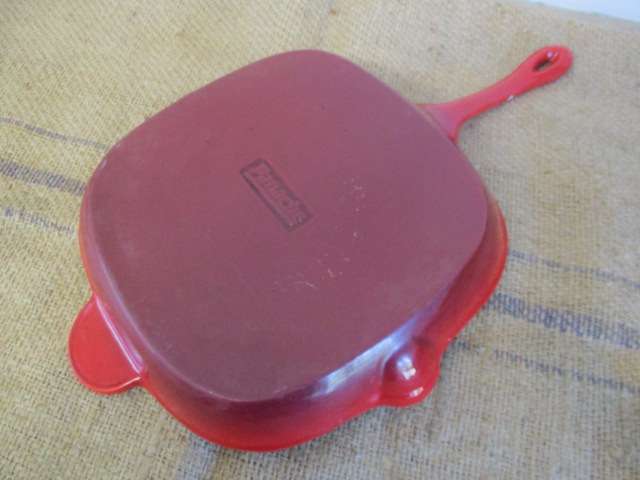 Nice Sizable Panache Enameled Cast Iron Steak Pan