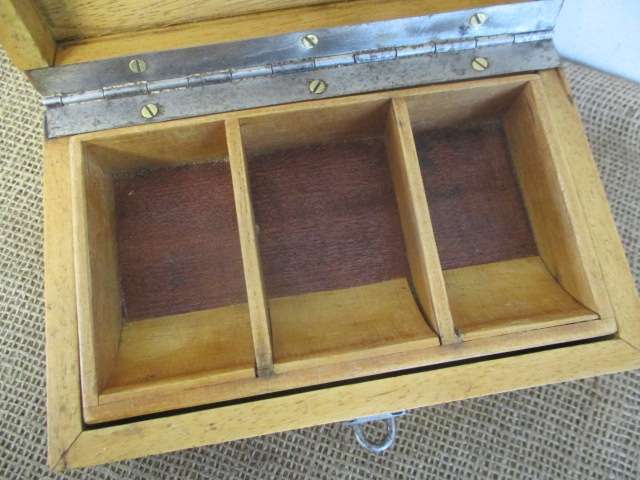 Cute Vintage Oak Wooden Money Box