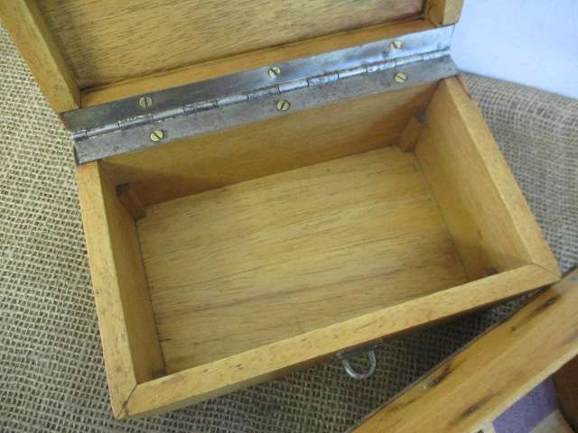 Cute Vintage Oak Wooden Money Box