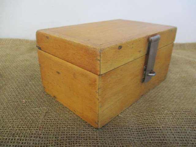 Cute Vintage Oak Wooden Money Box