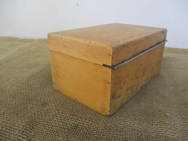 Cute Vintage Oak Wooden Money Box