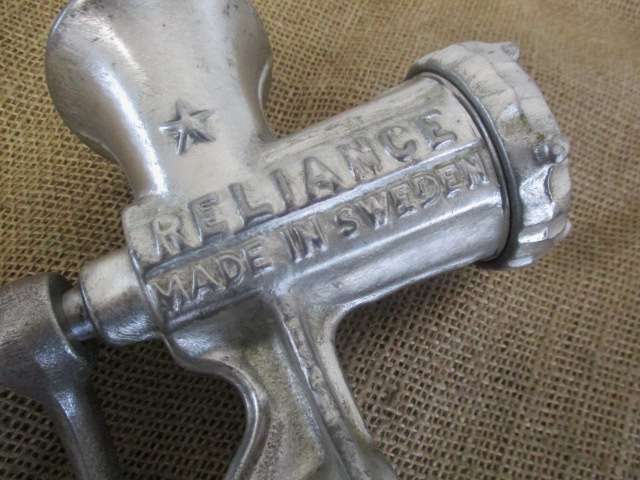 Complete Vintage Husqvarna No 5 Cast Iron Meat Mincer          Made In Sweden