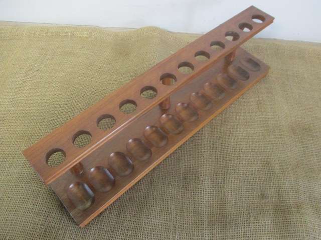 Nice Large Vintage Wooden Pipe Stand For Twelve Smoking Pipes