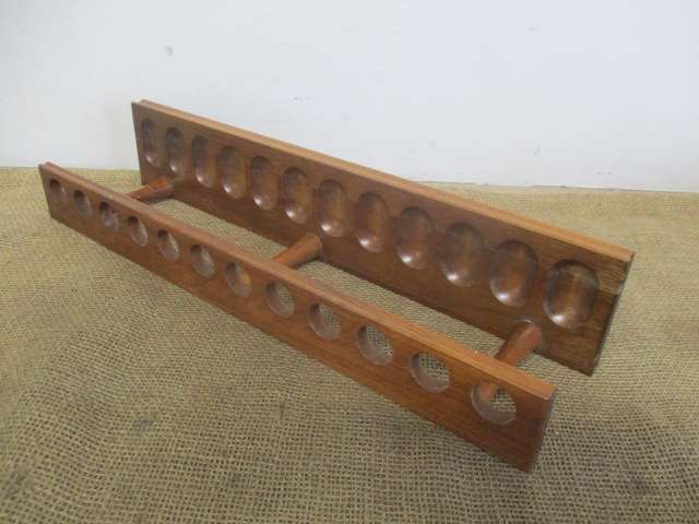 Nice Large Vintage Wooden Pipe Stand For Twelve Smoking Pipes