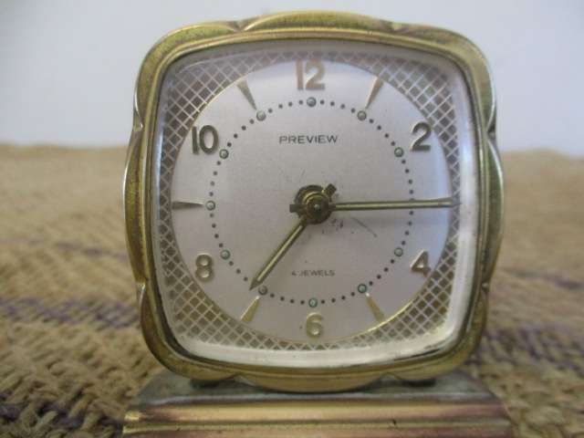 Timeless......Three Vintage Brass Clocks : Two Battery Operated Clocks And One Preview Wind-Up Clock