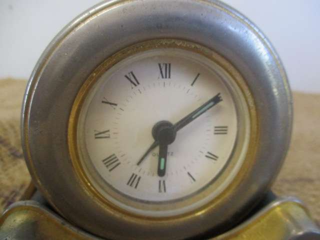 Timeless......Three Vintage Brass Clocks : Two Battery Operated Clocks And One Preview Wind-Up Clock