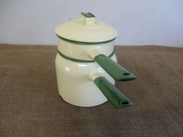 Lovely Large Vintage Real Old School Enamel Double Boiler