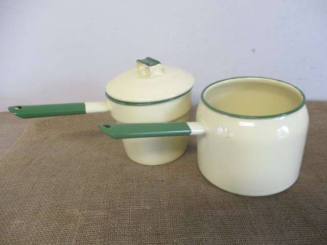 Lovely Large Vintage Real Old School Enamel Double Boiler