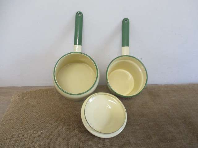Lovely Large Vintage Real Old School Enamel Double Boiler