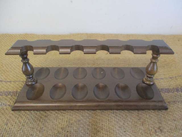 Magnificent Large Vintage Wooden Pipe Stand For Twelve Smoking Pipes
