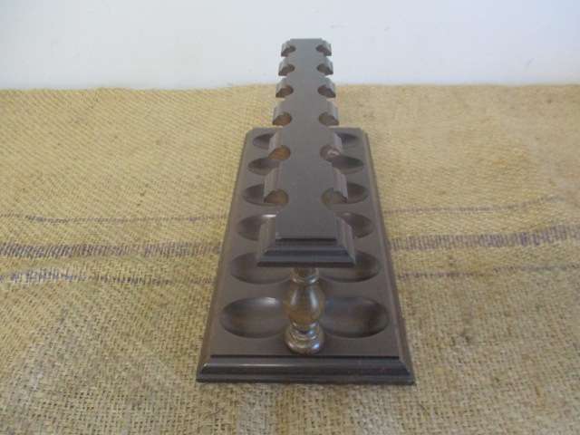 Magnificent Large Vintage Wooden Pipe Stand For Twelve Smoking Pipes