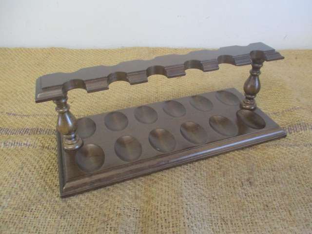 Magnificent Large Vintage Wooden Pipe Stand For Twelve Smoking Pipes