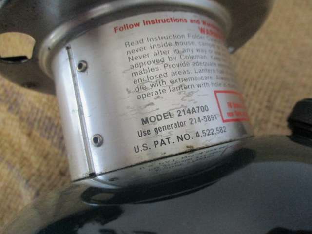 A Fantastic First-Class Vintage Coleman Model 214A700 Kerosene Lantern.  7. 1990.