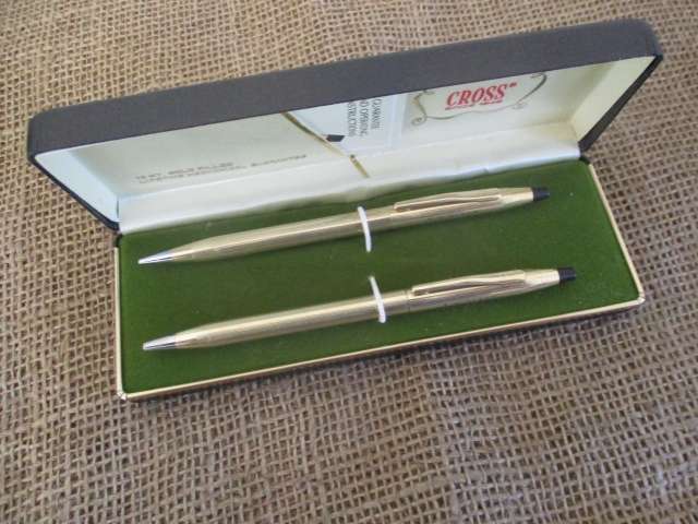 Exquisite 12kt. Gold Filled Cross Pen Set In Original Packaging