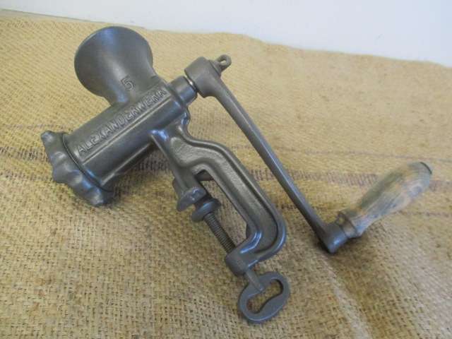 Lovely Complete Vintage Alexanderwerk No 5 Cast Iron Meat Mincer          Germany