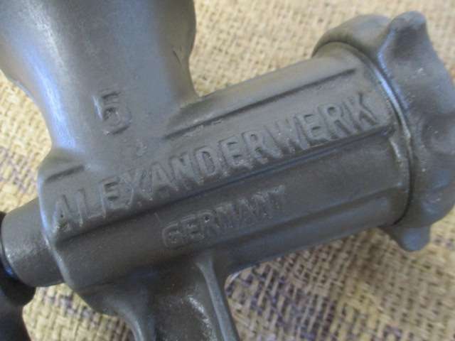 Lovely Complete Vintage Alexanderwerk No 5 Cast Iron Meat Mincer          Germany