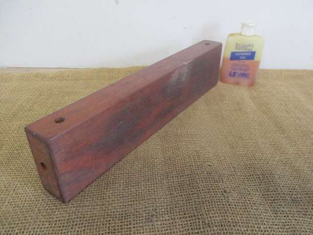 Double Sided Sharpening Stone In Beautiful Wooden Holder With Half Bottle Full Honing Oil