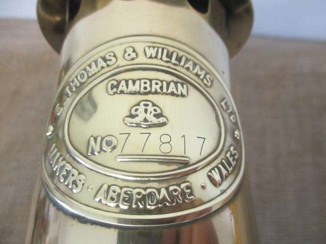 From The Coal Mines In Wales....Magnificent Rare Vintage E.Thomas & Williams Cambrian Miners Lamp