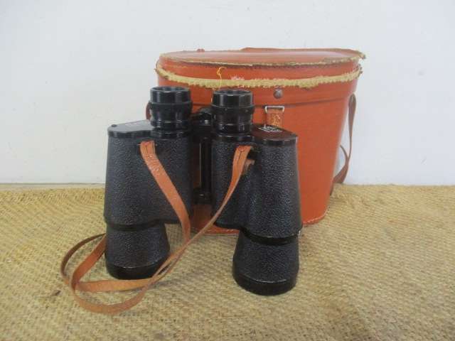 Well Cared For Vintage Plano 10 X 50 Field 5.5' Binocular In Original Shoulder Bag