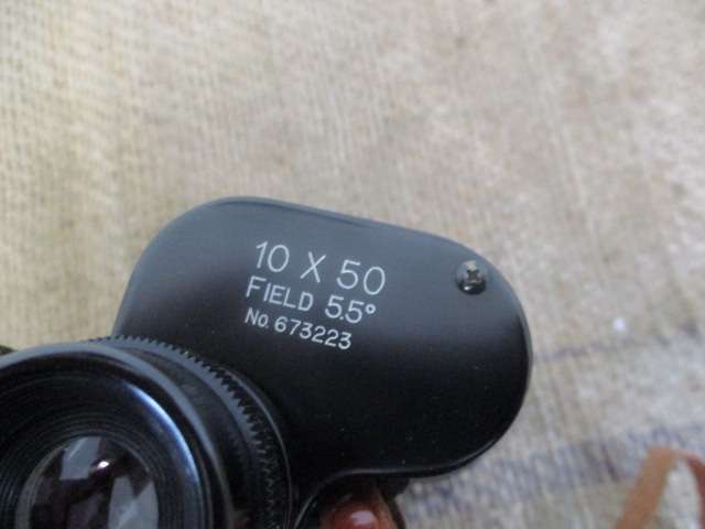 Well Cared For Vintage Plano 10 X 50 Field 5.5' Binocular In Original Shoulder Bag