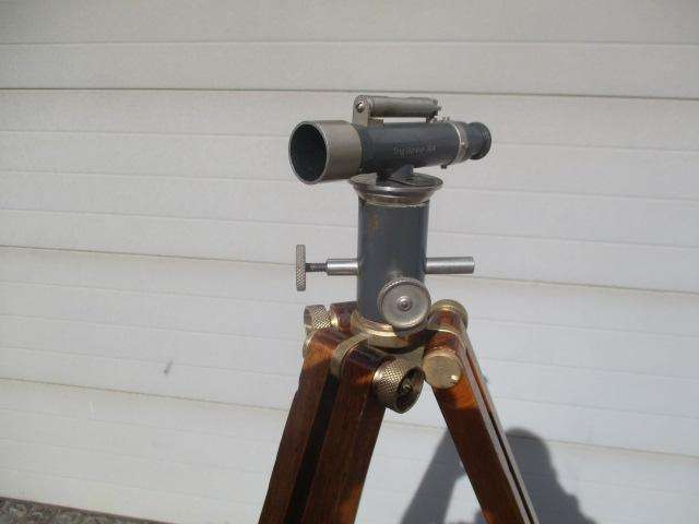 Very Rare Complete Trig Survey 364 Dumpy Level With Original Wooden Tripod With Brass Finishing