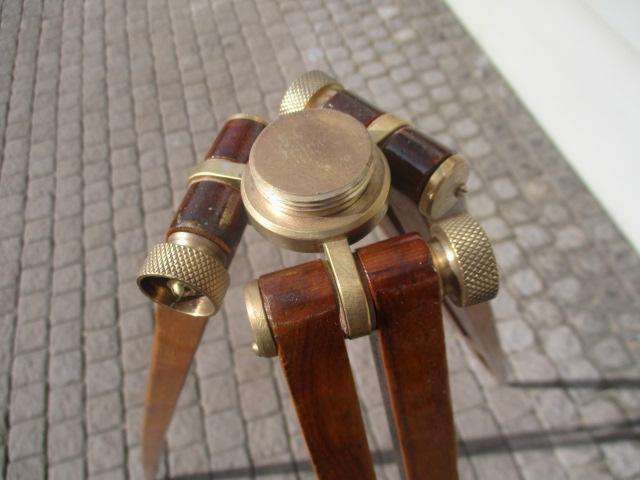 Very Rare Complete Trig Survey 364 Dumpy Level With Original Wooden Tripod With Brass Finishing