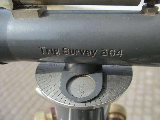 Very Rare Complete Trig Survey 364 Dumpy Level With Original Wooden Tripod With Brass Finishing