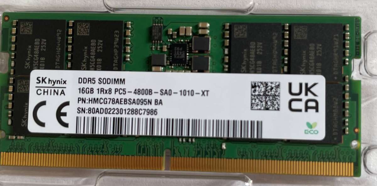 16GB DDR5 SODIMM laptop memory module