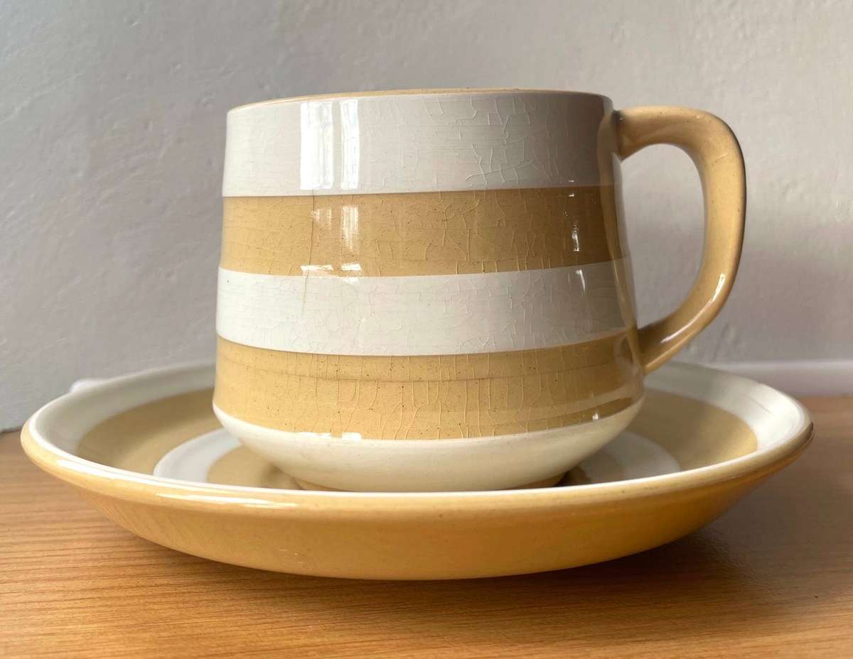 Cornishware RARE Gold Cup and Saucer
