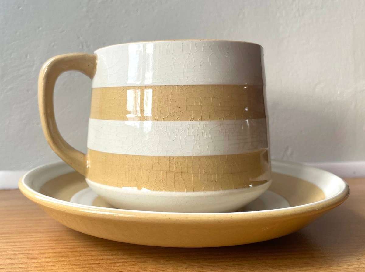 Cornishware RARE Gold Cup and Saucer