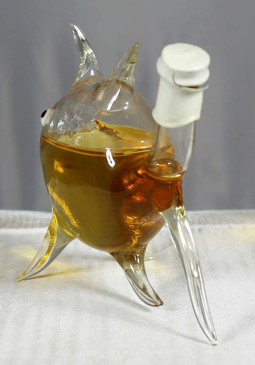 Small hand blown glass fish with peppermint creme