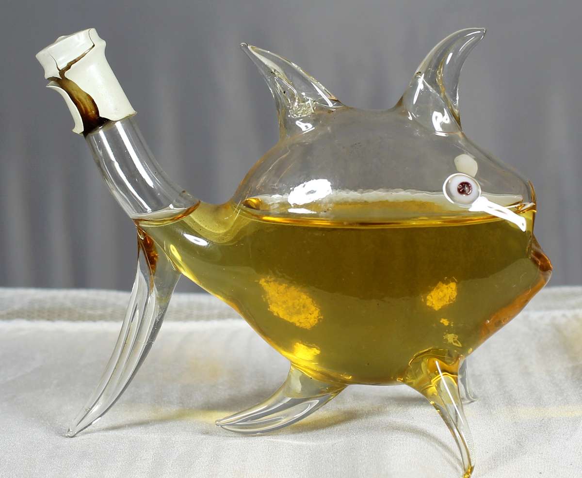 Small hand blown glass fish with peppermint creme