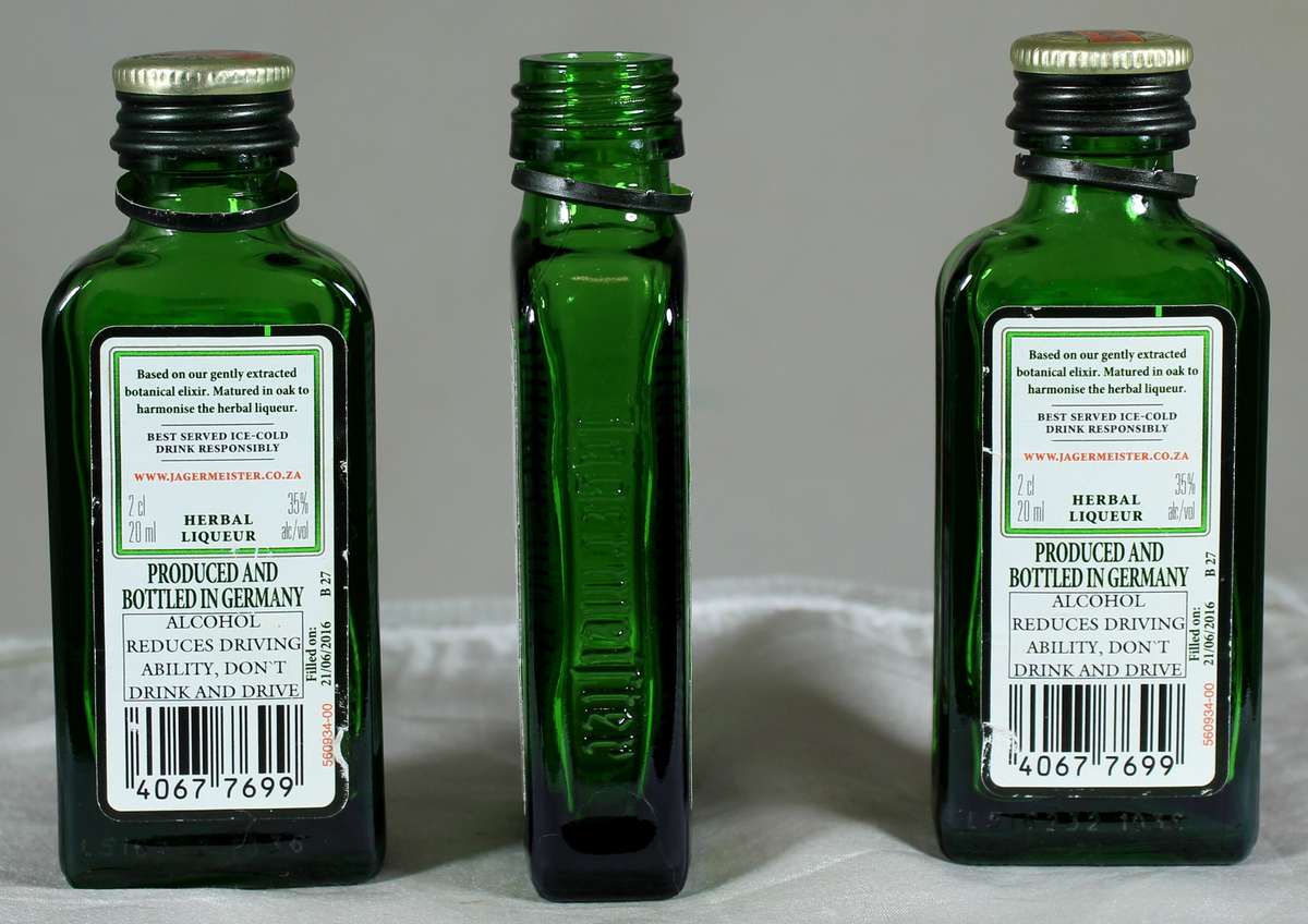 Mini liquor bottle - Empty - Three Jagermeister Bottles