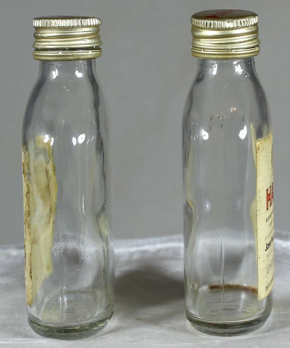 Mini liquor bottle - Empty - Pair of Haig Whiskey bottles