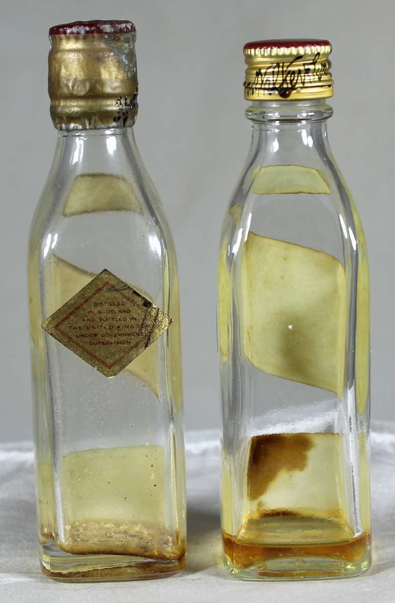 Mini liquor bottle - Empty - Pair of Johnnie Walker bottles