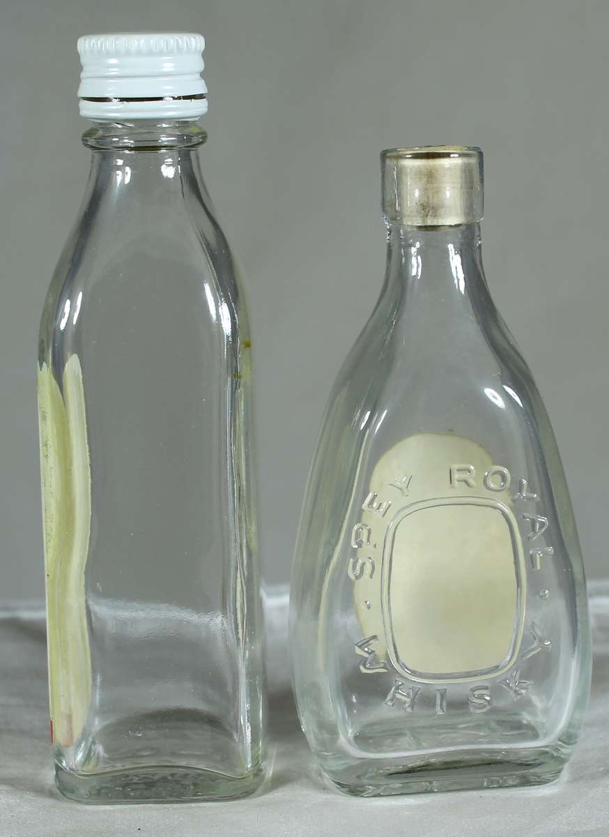Mini liquor bottle - Empty - Pair of  Hankey Bannister & Gilbey's bottles